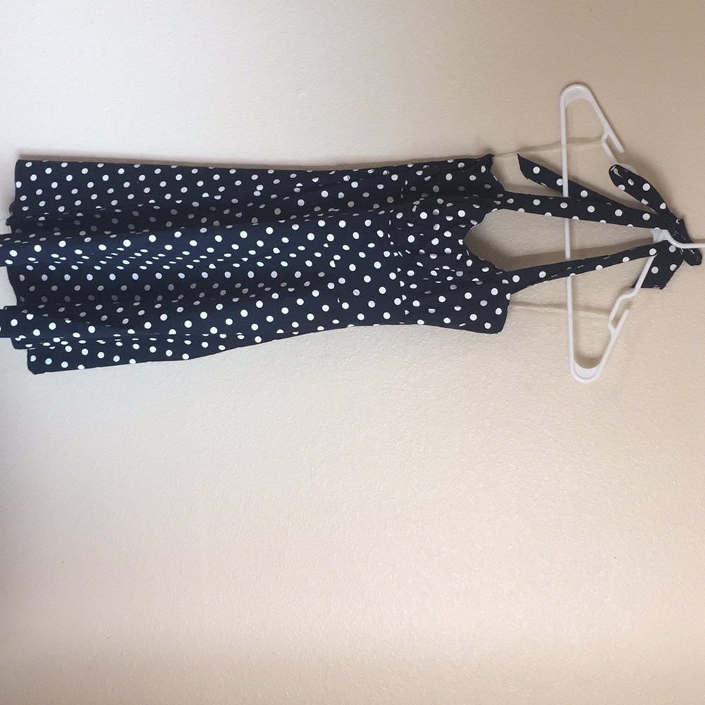 Blue polka dot dress